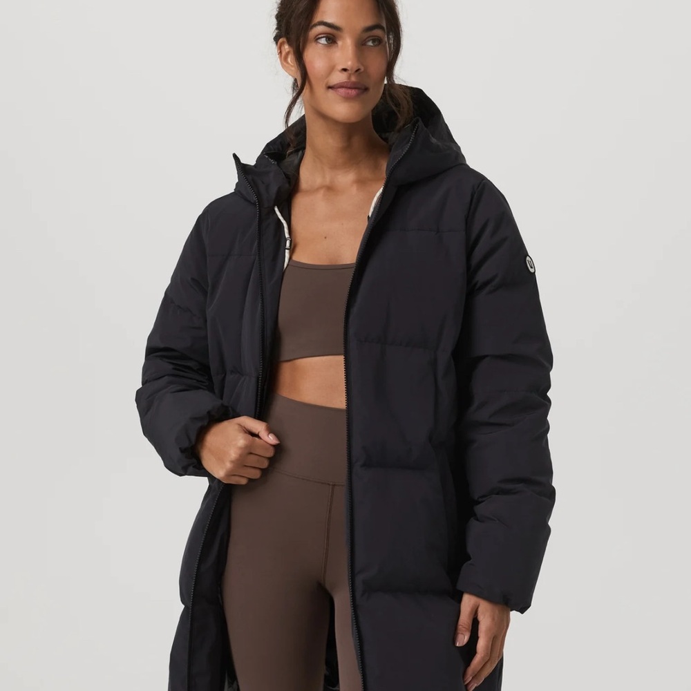 Vuori NWOT Mammoth Women's Black Hooded Puffer Parka Coat 100% Down